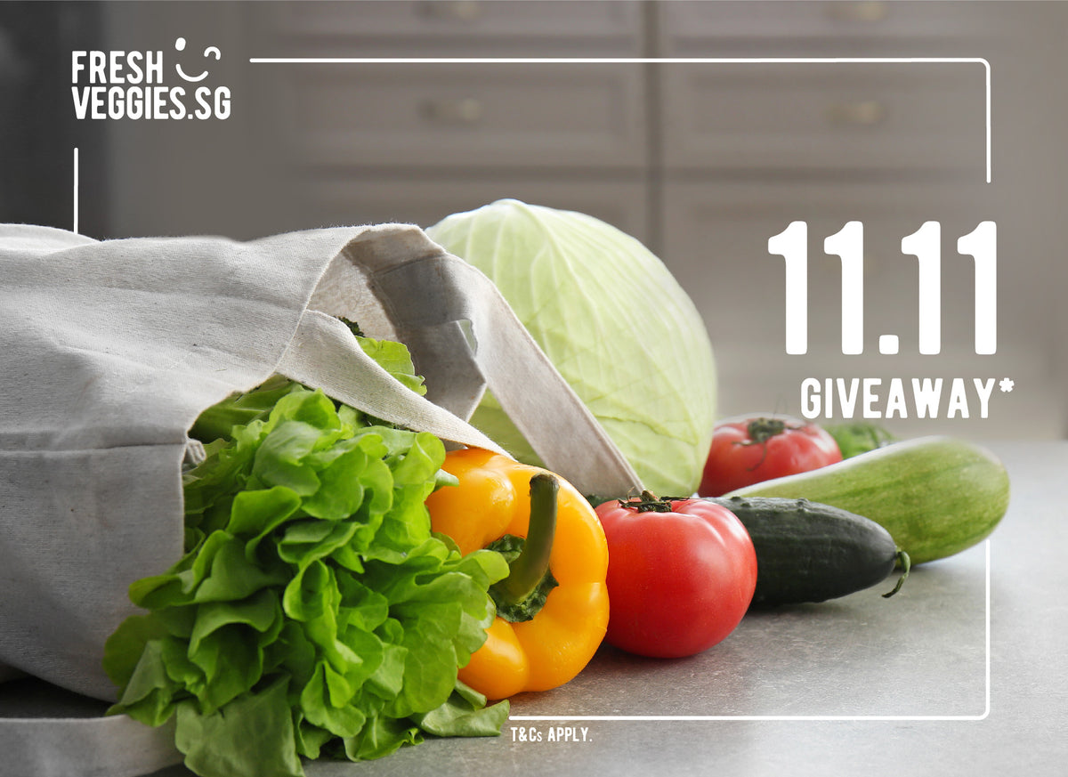 More than 200 worth of vouchers to be won this 11/11! freshveggies.sg
